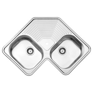 سینک دو لنگه 540 توکار استیل البرز